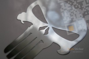 Металлическая наклейка Ацкий Череп